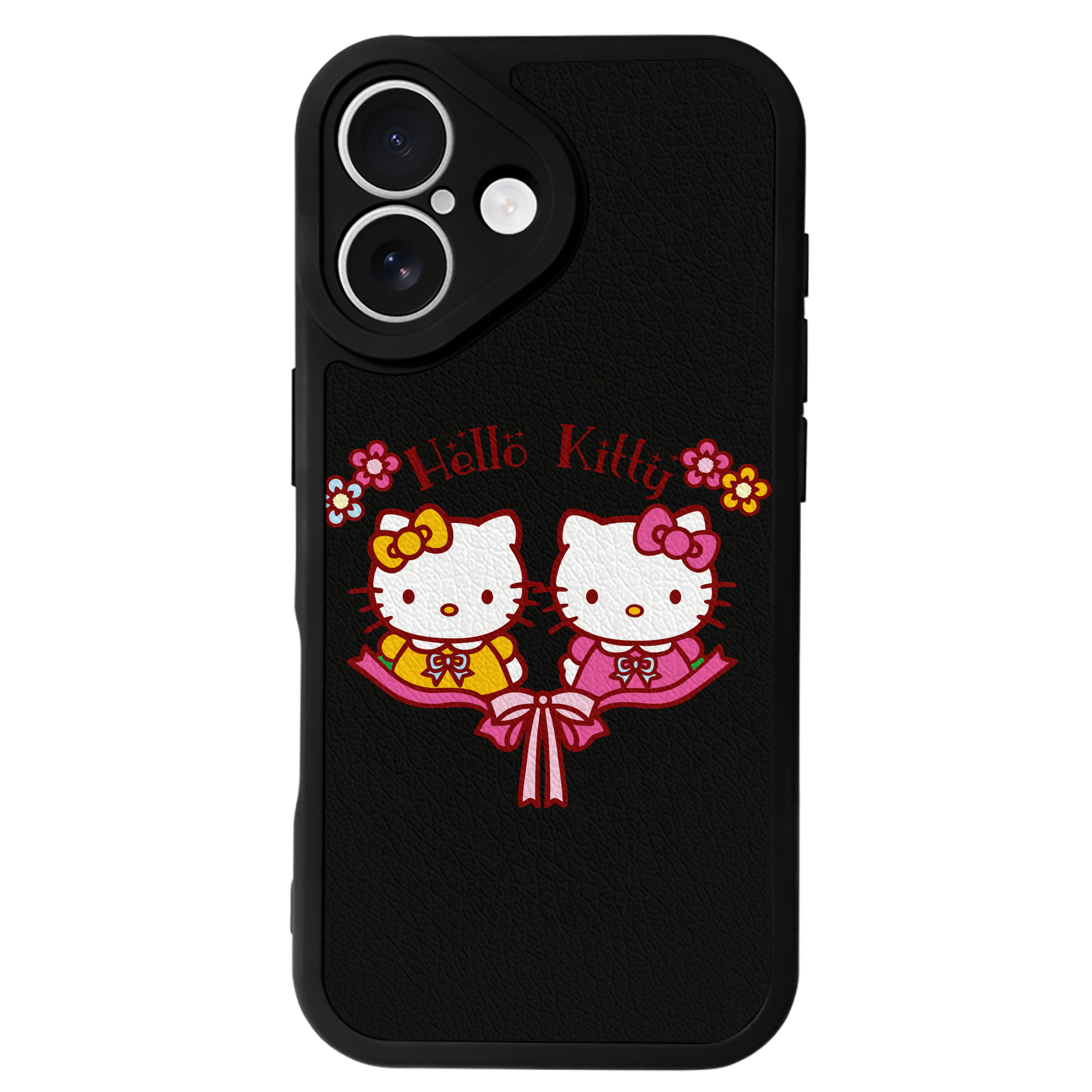 （画像用） Hello Kitty ハローキティ 【iPhone 16シリーズ対応】シリコンスマホケース（レザー調） 材質：シリコン